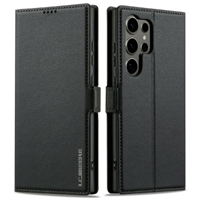LC.imeeke - LC.IMEEKE L1 Series Samsung Galaxy S25 Ultra Fodral PU Läder - Svart