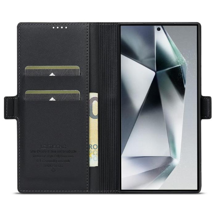 LC.imeeke - LC.IMEEKE L1 Series Samsung Galaxy S25 Ultra Fodral PU Läder - Svart