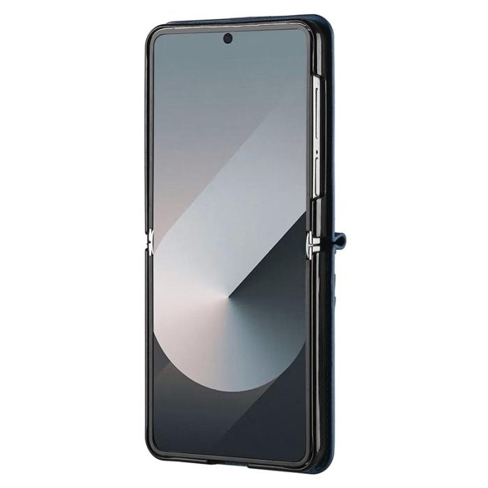 LC.imeeke - LC.IMEEKE L1 Series Samsung Galaxy Z Flip7 Fodral Äkta läder - Blå