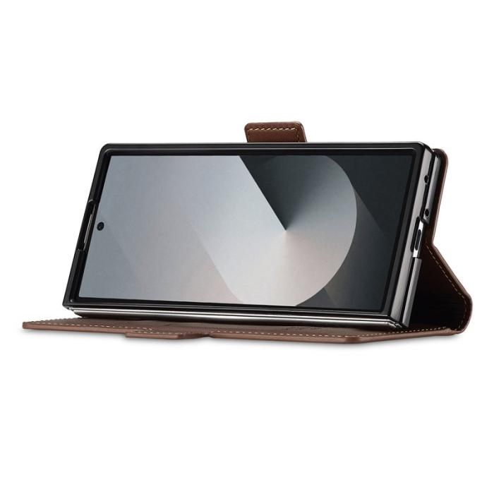 LC.imeeke - LC.IMEEKE L1 Series Samsung Galaxy Z Fold7 Fodral PU Läder - Brun