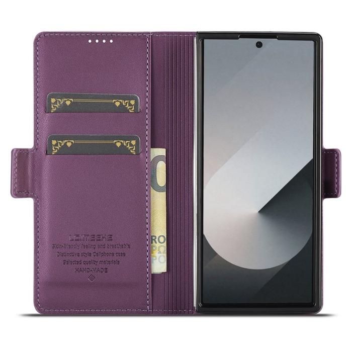 LC.imeeke - LC.IMEEKE L1 Series Samsung Galaxy Z Fold7 Fodral PU Läder - Lila