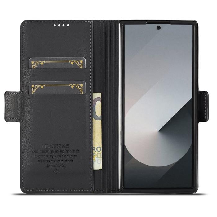LC.imeeke - LC.IMEEKE L1 Series Samsung Galaxy Z Fold7 Fodral PU Läder - Svart