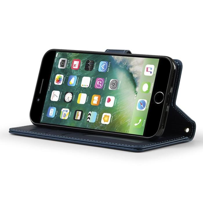 LC.imeeke - LC.IMEEKE L2 Fodral för iPhone SE 2022/2020/8/7 - PU Läder - Blå