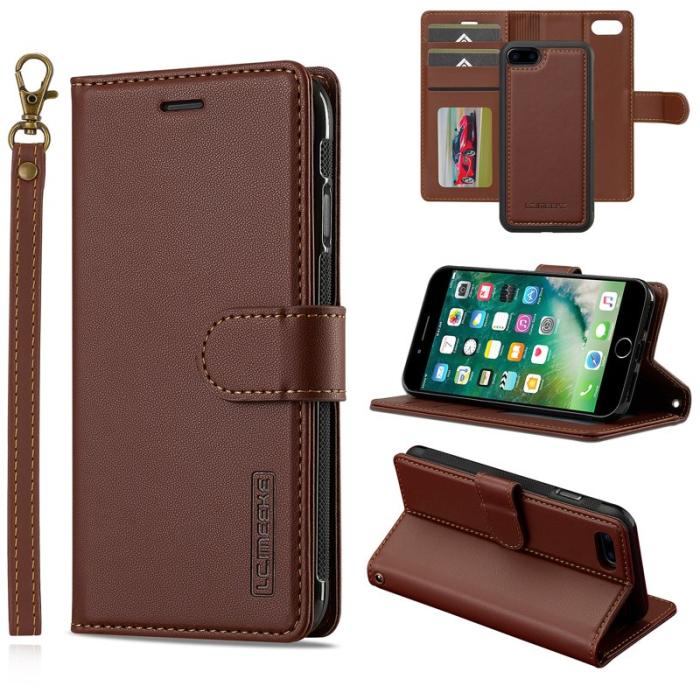 LC.imeeke - LC.IMEEKE L2 Fodral för iPhone SE (2022) / 8 / 7 - PU Läder - Brun
