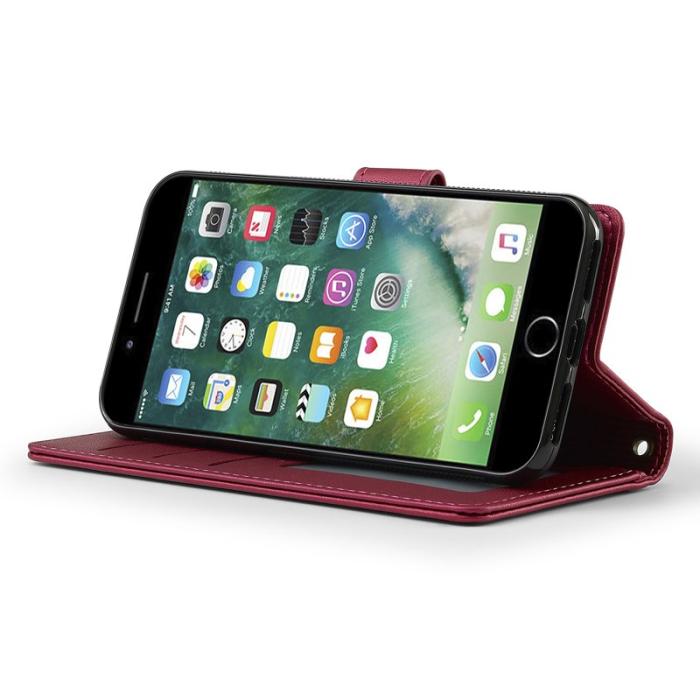 LC.imeeke - LC.IMEEKE L2 Fodral för iPhone SE (2022) - PU Läder - Röd