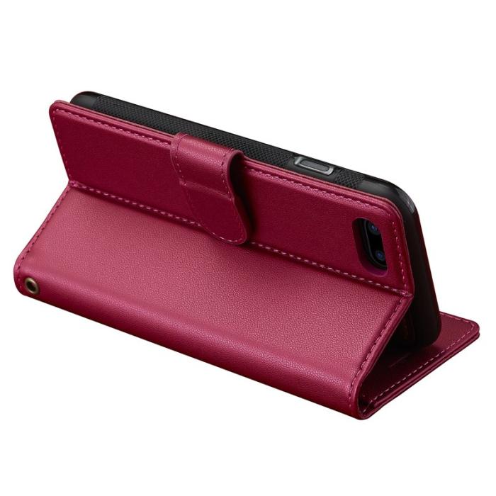 LC.imeeke - LC.IMEEKE L2 Fodral för iPhone SE (2022) - PU Läder - Röd