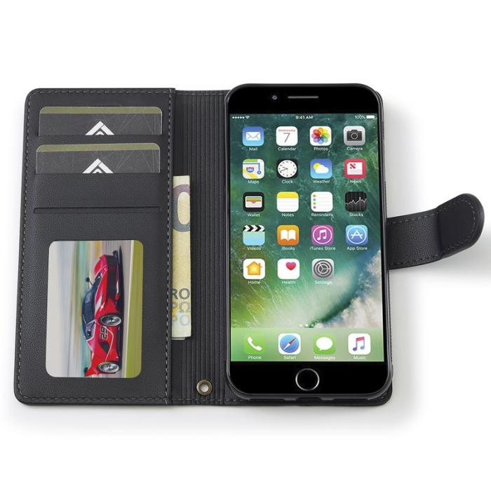 LC.imeeke - LC.IMEEKE L2 Fodral för iPhone SE (2022) - PU Läder - Svart