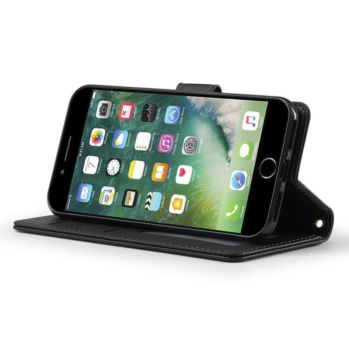 LC.imeeke - LC.IMEEKE L2 Fodral för iPhone SE (2022) - PU Läder - Svart