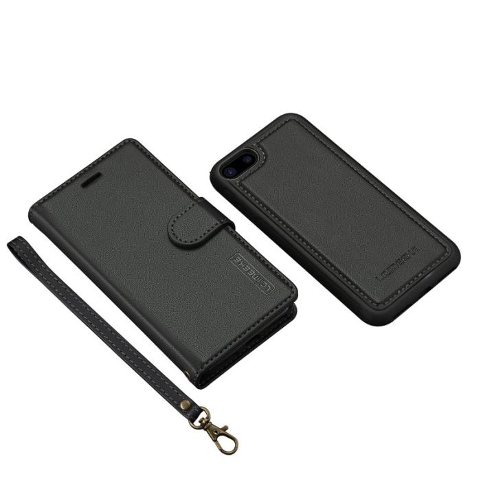 LC.imeeke - LC.IMEEKE L2 Fodral för iPhone SE (2022) - PU Läder - Svart