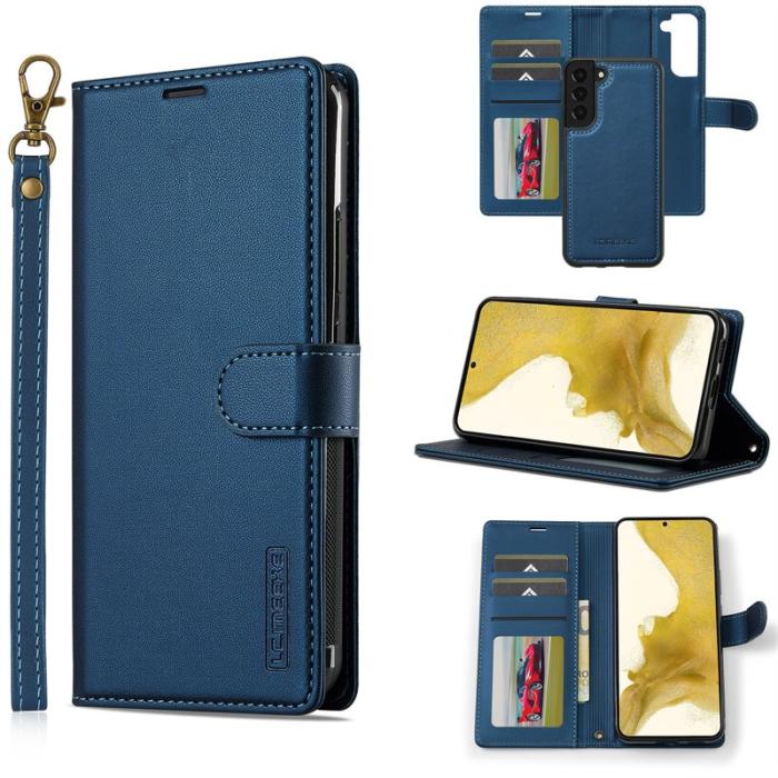 LC.imeeke - LC.IMEEKE L2 Series för Samsung Galaxy S25 Fodral PU Läder - Blå