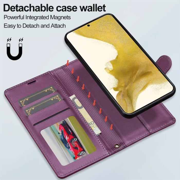 LC.imeeke - LC.IMEEKE L2 Series Fodral PU Läder till Samsung Galaxy S25+ - Lila