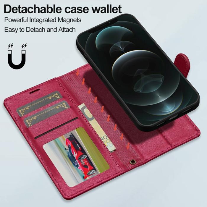 LC.imeeke - LC.IMEEKE L2 Series iPhone 14/13 Fodral PU Läder - Röd