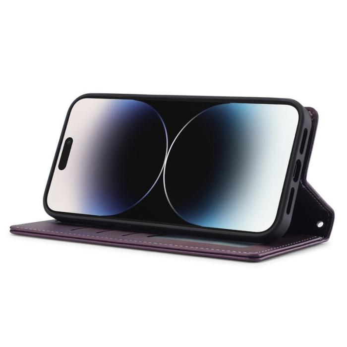 LC.imeeke - LC.IMEEKE L2 Series iPhone 14 Pro Max Fodral PU Läder - Lila