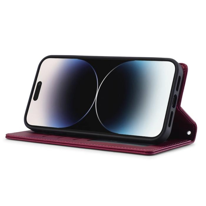 LC.imeeke - LC.IMEEKE L2 Series iPhone 14 Pro Max Fodral PU Läder - Röd