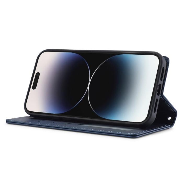 LC.imeeke - LC.IMEEKE L2 Series iPhone 15 Pro Fodral PU Läder - Blå