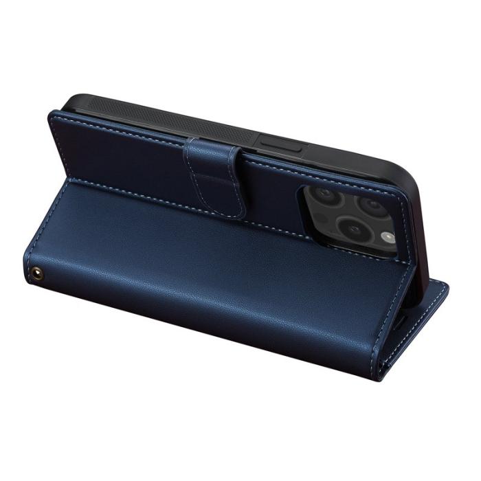 LC.imeeke - LC.IMEEKE L2 Series iPhone 15 Pro Fodral PU Läder - Blå