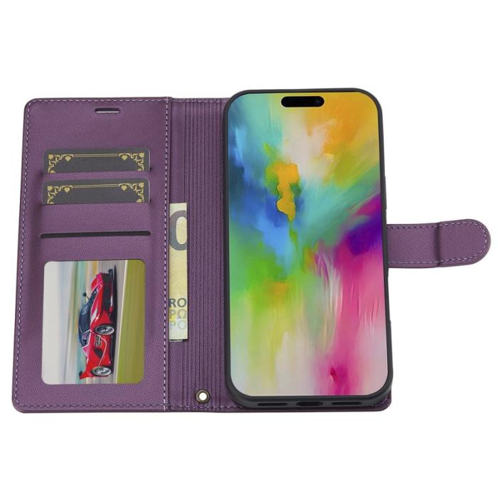 LC.imeeke - LC.IMEEKE L2 Series iPhone 16 Pro Max Fodral PU Läder - Lila