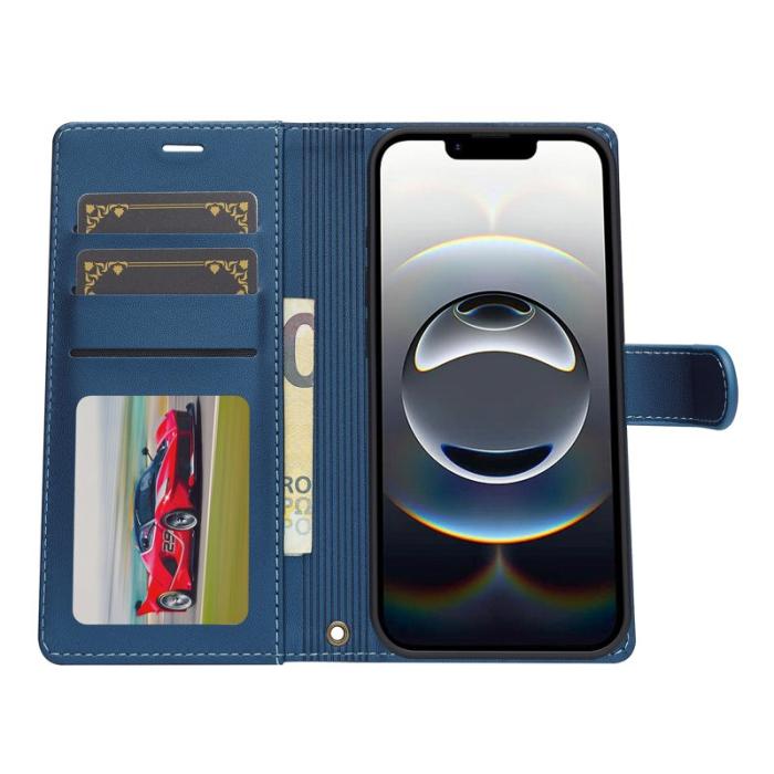 LC.imeeke - LC.IMEEKE L2 Series iPhone 16e Fodral PU Läder - Blå