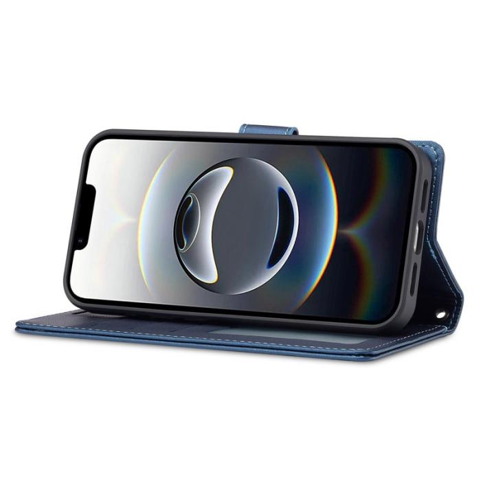 LC.imeeke - LC.IMEEKE L2 Series iPhone 16e Fodral PU Läder - Blå