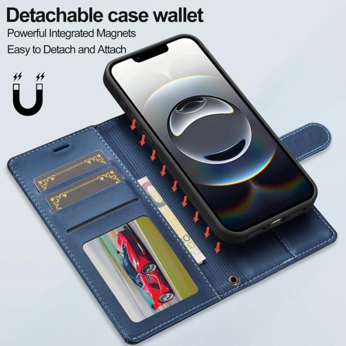 LC.imeeke - LC.IMEEKE L2 Series iPhone 16e Fodral PU Läder - Blå