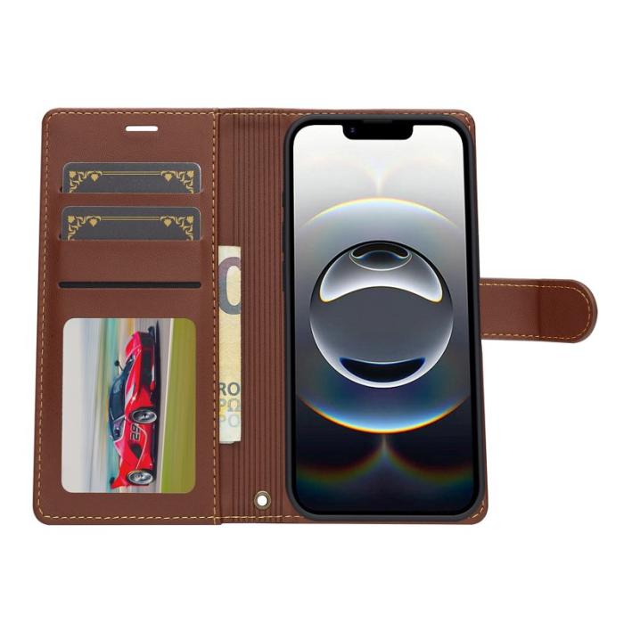 LC.imeeke - LC.IMEEKE L2 Series iPhone 16e Fodral PU Läder - Brun