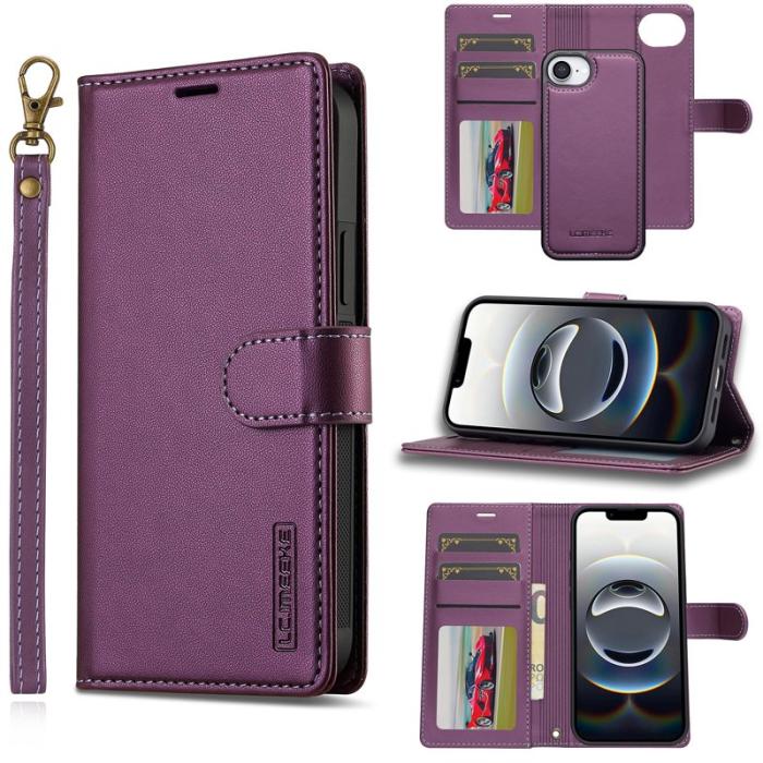 LC.imeeke - LC.IMEEKE L2 Series iPhone 16e Fodral PU Läder - Lila