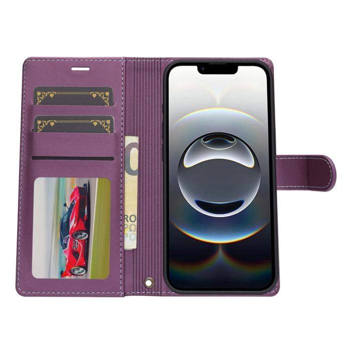 LC.imeeke - LC.IMEEKE L2 Series iPhone 16e Fodral PU Läder - Lila