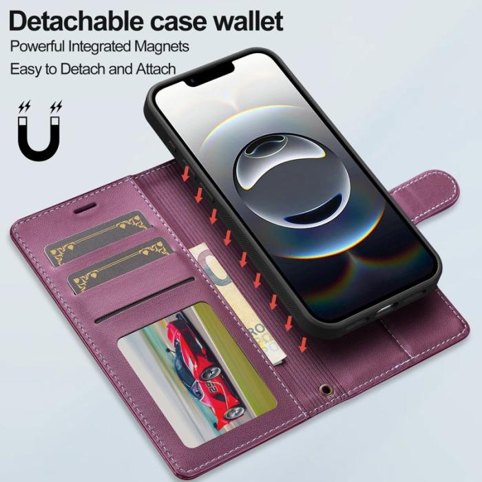 LC.imeeke - LC.IMEEKE L2 Series iPhone 16e Fodral PU Läder - Lila