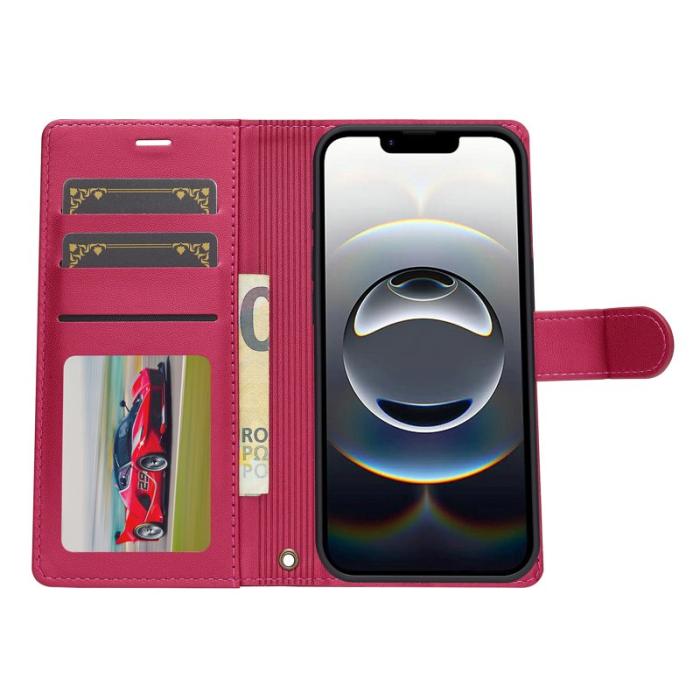 LC.imeeke - LC.IMEEKE L2 Series iPhone 16e Fodral PU Läder - Röd