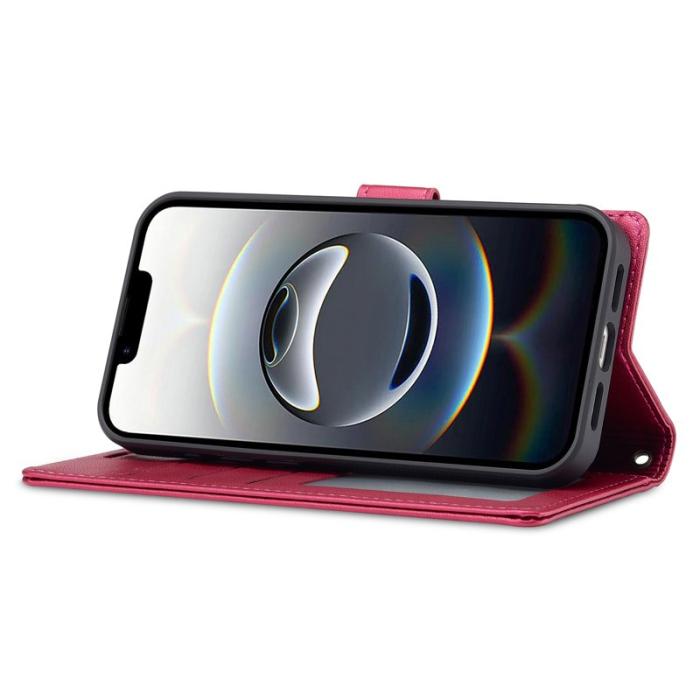 LC.imeeke - LC.IMEEKE L2 Series iPhone 16e Fodral PU Läder - Röd