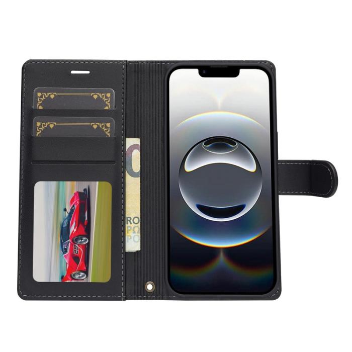 LC.imeeke - LC.IMEEKE L2 Series iPhone 16e Fodral PU Läder - Svart