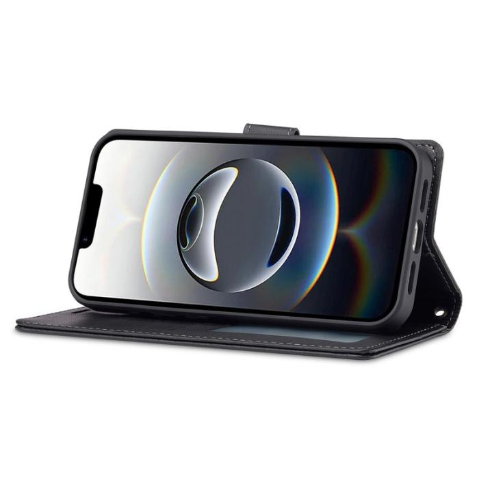 LC.imeeke - LC.IMEEKE L2 Series iPhone 16e Fodral PU Läder - Svart