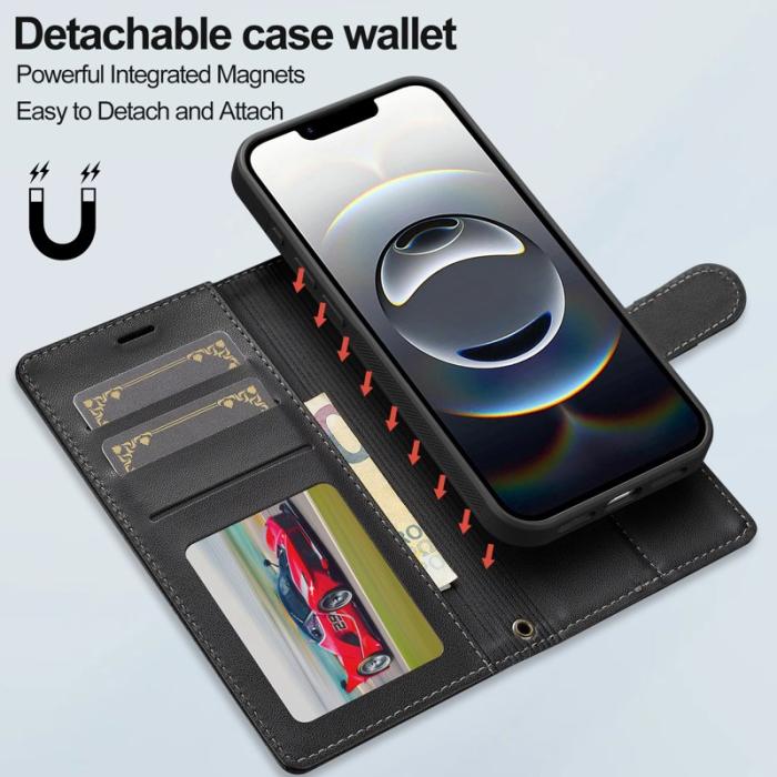 LC.imeeke - LC.IMEEKE L2 Series iPhone 16e Fodral PU Läder - Svart