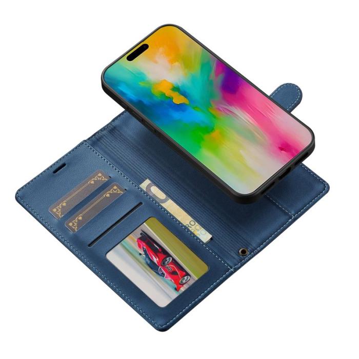 LC.imeeke - LC.IMEEKE L2 Series iPhone 17 Fodral PU Läder - Blå