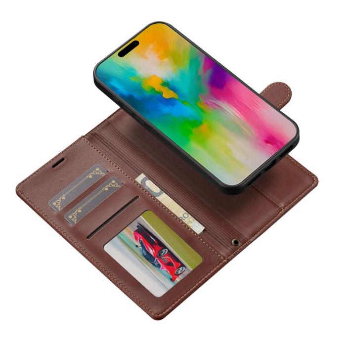 LC.imeeke - LC.IMEEKE L2 Series iPhone 17 Fodral PU Läder - Brun