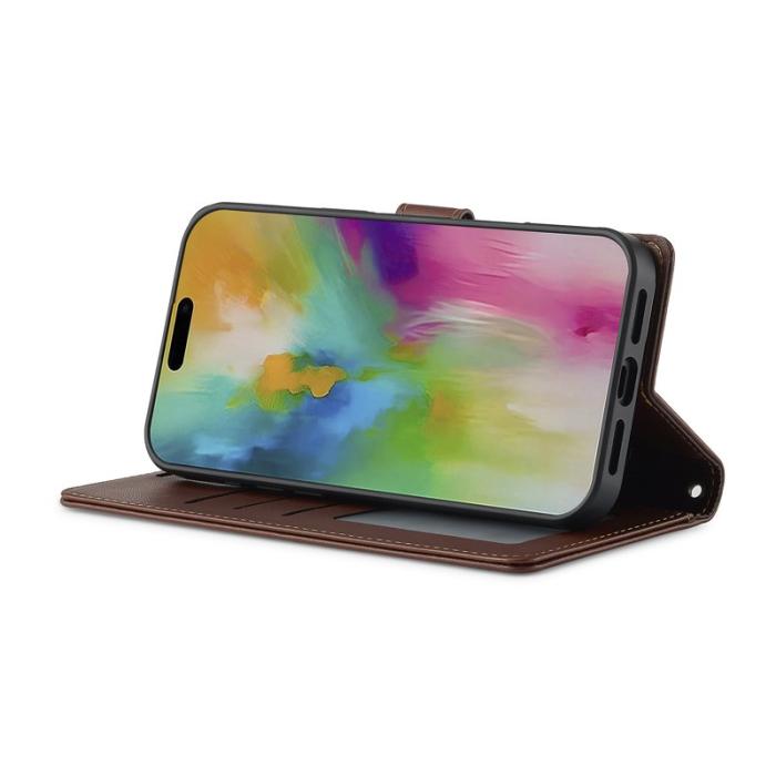 LC.imeeke - LC.IMEEKE L2 Series iPhone 17 Fodral PU Läder - Brun