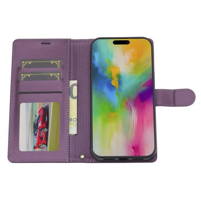 LC.imeeke - LC.IMEEKE L2 Series iPhone 17 Fodral PU Läder - Lila