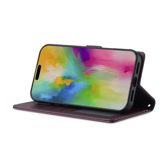 LC.imeeke - LC.IMEEKE L2 Series iPhone 17 Fodral PU Läder - Lila