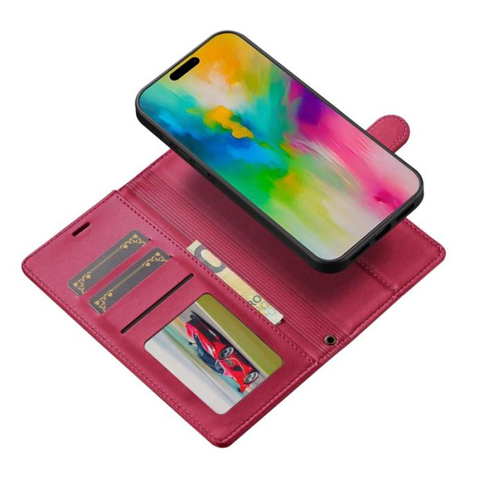 LC.imeeke - LC.IMEEKE L2 Series iPhone 17 Fodral PU Läder - Röd