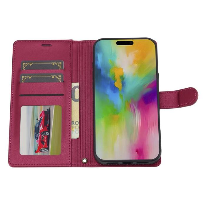 LC.imeeke - LC.IMEEKE L2 Series iPhone 17 Fodral PU Läder - Röd