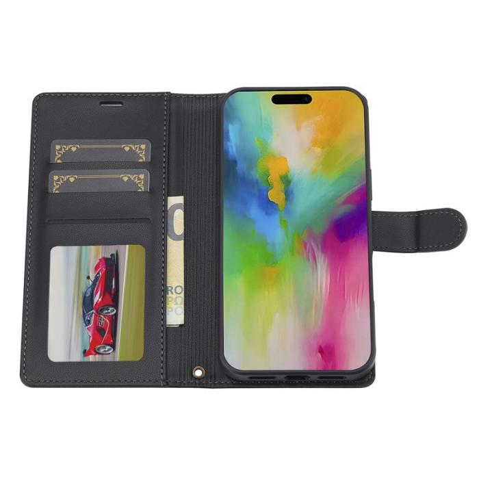 LC.imeeke - LC.IMEEKE L2 Series iPhone 17 Fodral PU Läder - Svart