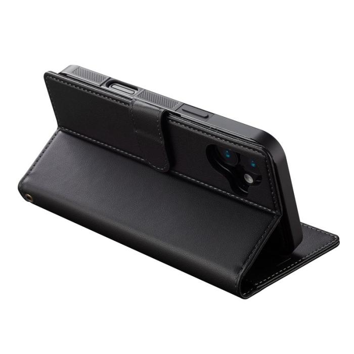 LC.imeeke - LC.IMEEKE L2 Series iPhone 17 Fodral PU Läder - Svart