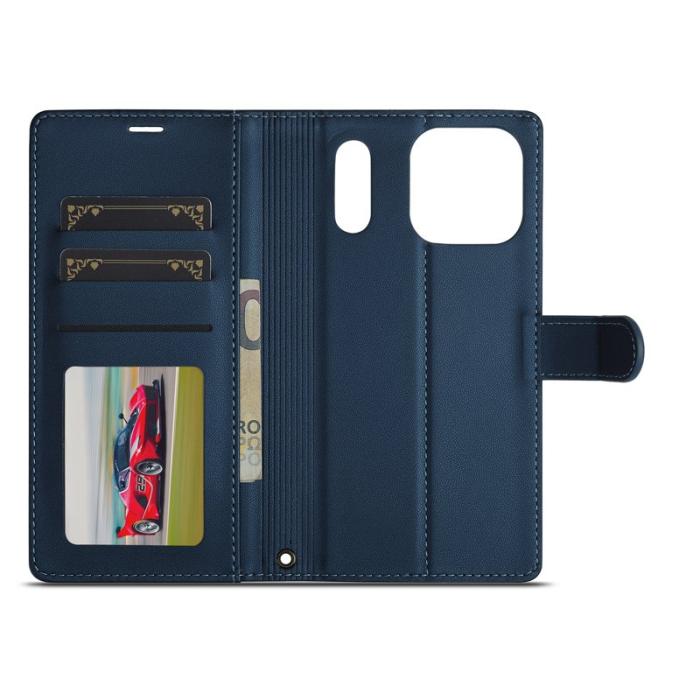 LC.imeeke - LC.IMEEKE L2 Series iPhone 17 Pro Fodral PU Läder - Blå