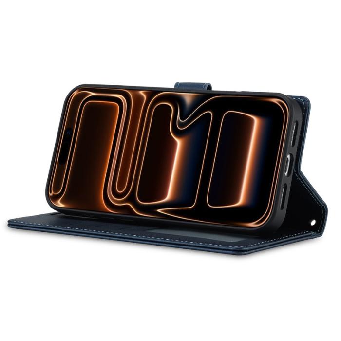 LC.imeeke - LC.IMEEKE L2 Series iPhone 17 Pro Fodral PU Läder - Blå