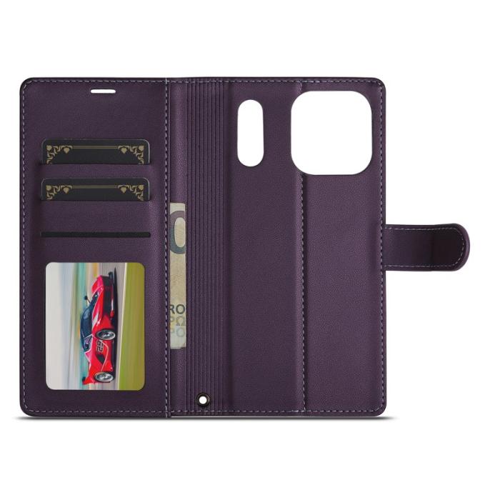 LC.imeeke - LC.IMEEKE L2 Series iPhone 17 Pro Fodral PU Läder - Lila