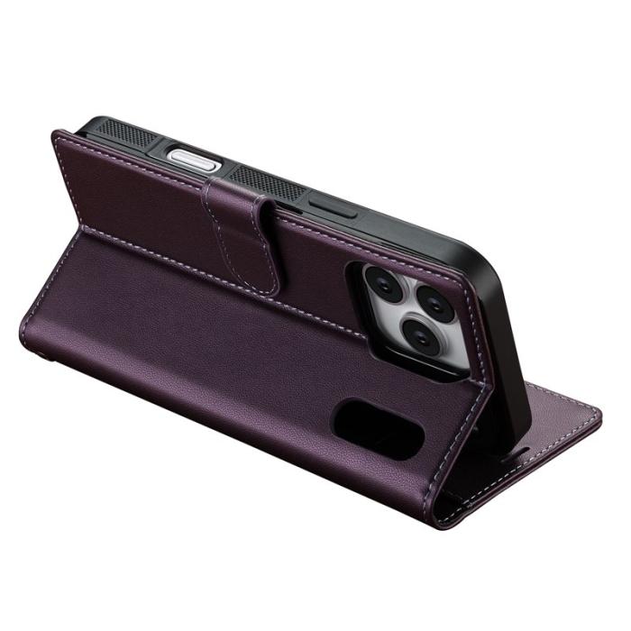 LC.imeeke - LC.IMEEKE L2 Series iPhone 17 Pro Fodral PU Läder - Lila