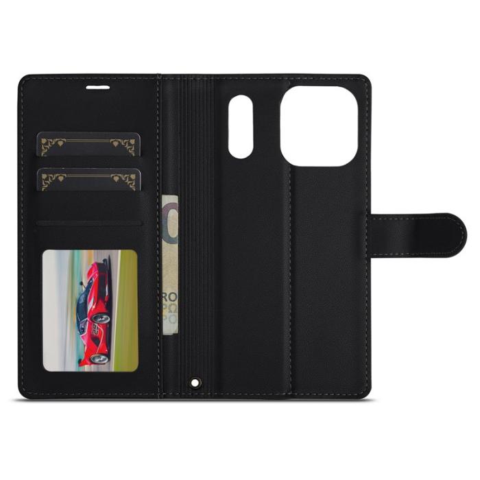 LC.imeeke - LC.IMEEKE L2 Series iPhone 17 Pro Fodral PU Läder - Svart