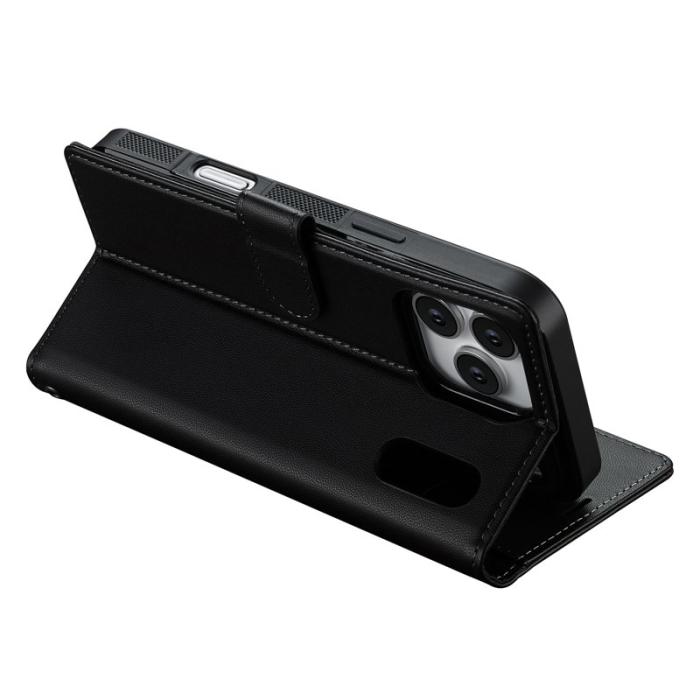 LC.imeeke - LC.IMEEKE L2 Series iPhone 17 Pro Fodral PU Läder - Svart