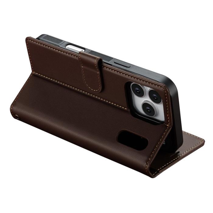 LC.imeeke - LC.IMEEKE L2 Series iPhone 17 Pro Max Fodral PU Läder - Brun