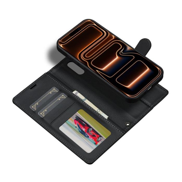 LC.imeeke - LC.IMEEKE L2 Series iPhone 17 Pro Max Fodral PU Läder - Svart